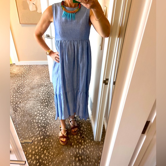 CO Dresses & Skirts - Co high low blue sleeveless dress sz S